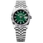 Rolex Oyster Perpetual Datejust mint green dial.