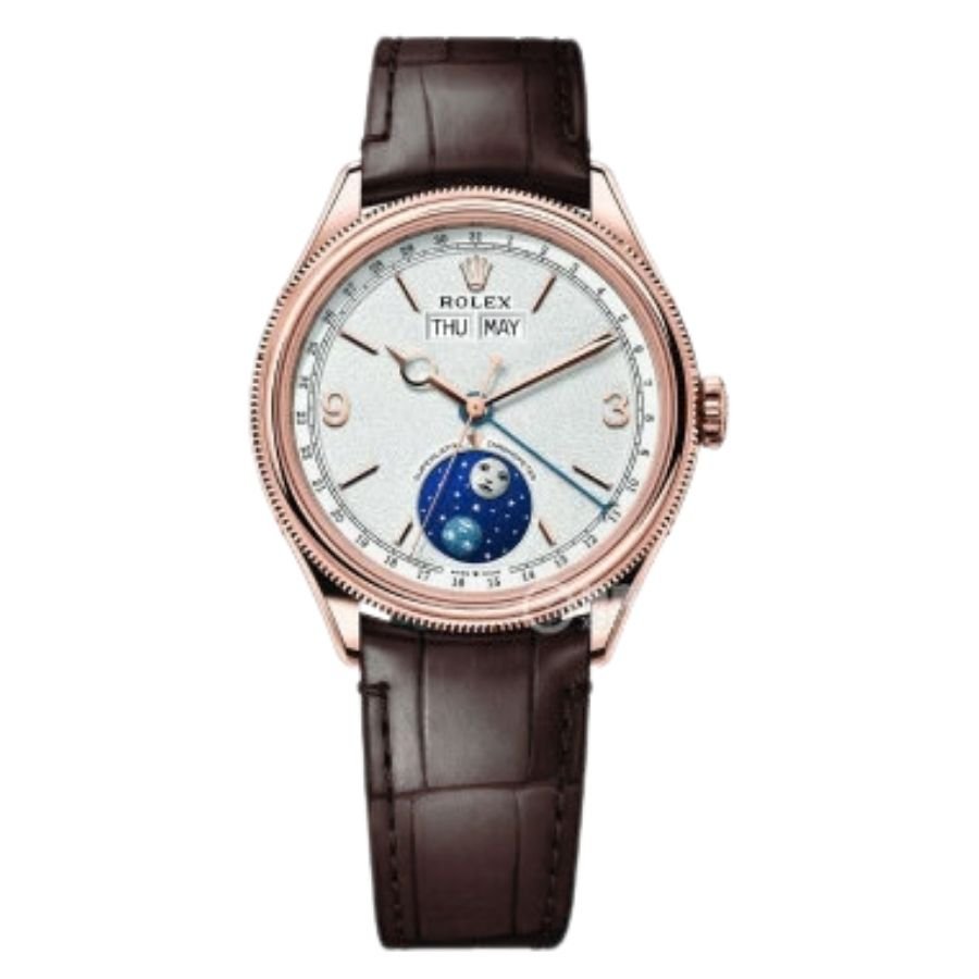 30 Rolex Cellini Moonphase brown alligator leather strap. - Image 1