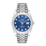 Rolex Datejust an 18k white gold fluted bezel and a steel Jubilee bracelet.