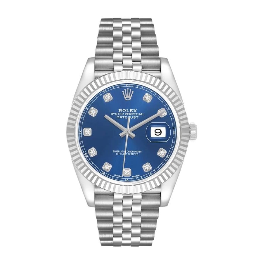R 1 (35) Rolex Datejust an 18k white gold fluted bezel and a steel Jubilee bracelet. - Image 1